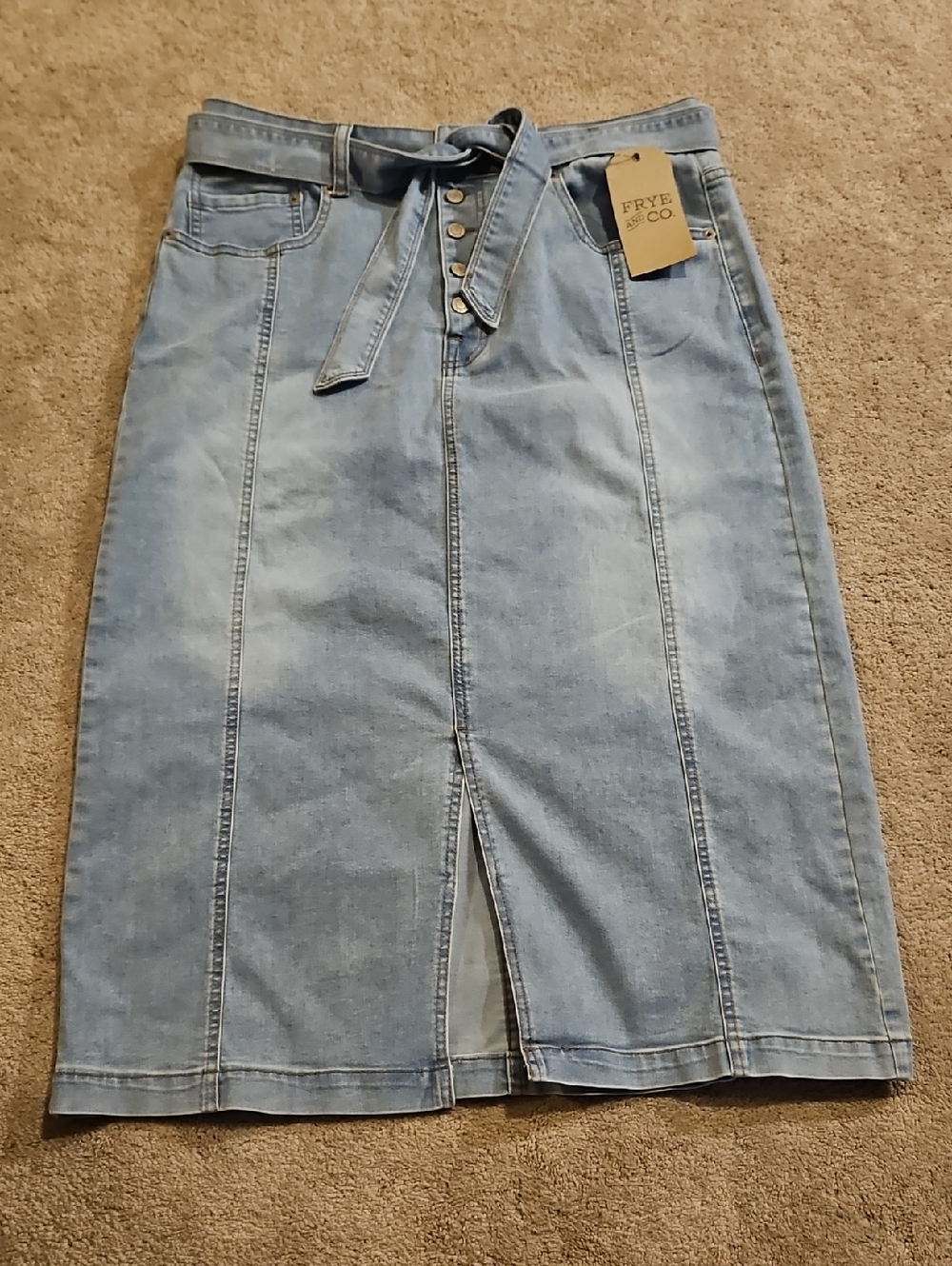 FRYE AND CO. Light Blue Denim Skirt
